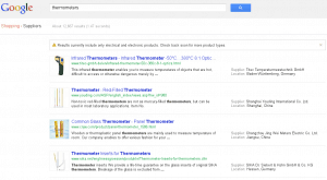 Screenshot von Google Shopping for Suppliers