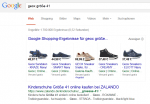 Abbildung 1: Filterseiten erscheinen in den Google-Ergebnissen