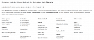 Abbildung 3: Alle Rubriken, die mit „O“ beginnen