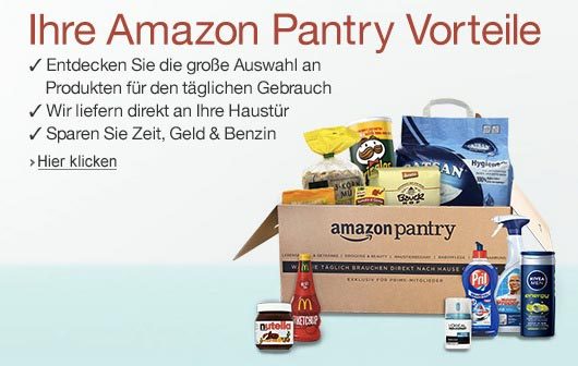 Amazon Pantry: Für 4,99 € pro angelieferter „Pantry Box“. (Screenshot: Amazon)