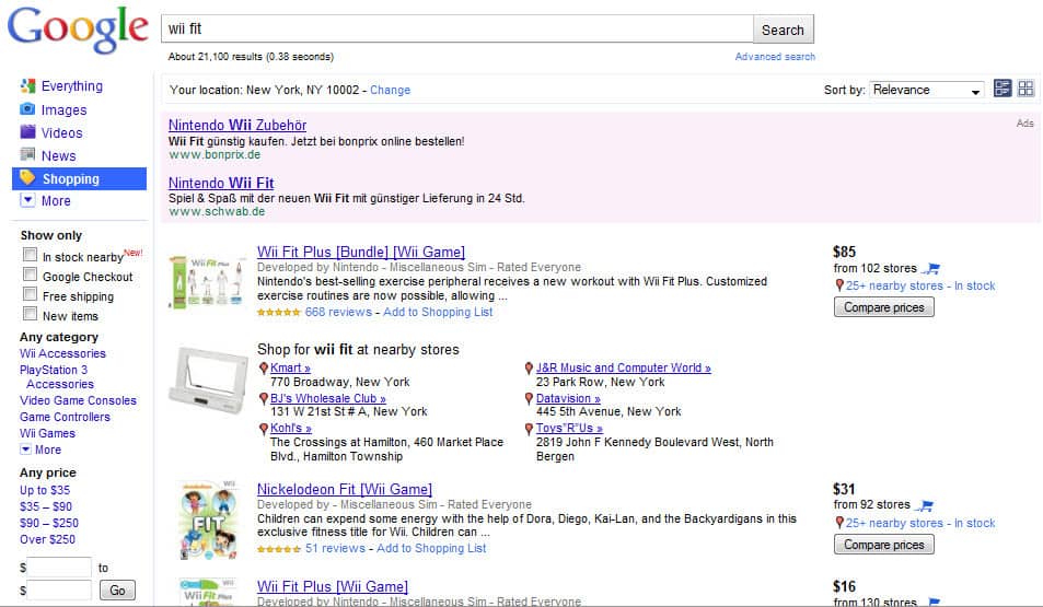 Google Funktion Store near by Google Store near by