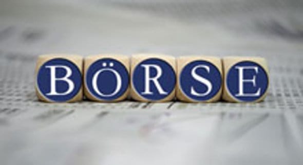 Würfel-Schriftzug Börse