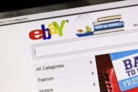 Ostersund, Sweden - July 24, 2011: Close up of ebay's website on