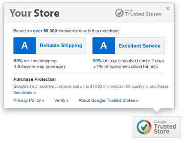 Google Trusted Stores Beispiel-Siegel